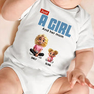 Just A Mom And Her Kids - Personalized T Shirt