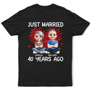 Gift For Couples,Gift For Husband,Gift For Wife,Gift For Boyfriend,Gift For Girlfriend,Funny,Old Couples - Just Married Many Years Ago Couple - Personalized T Shirt