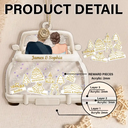 Christmas,Married Couple,Romantic,Gift For Couples,Icon - Just Married Wedding Couple - Personalized 3-Layered Acrylic Shaker Ornament