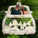 Christmas,Married Couple,Romantic,Gift For Couples,Icon - Just Married Wedding Couple - Personalized 3-Layered Acrylic Shaker Ornament