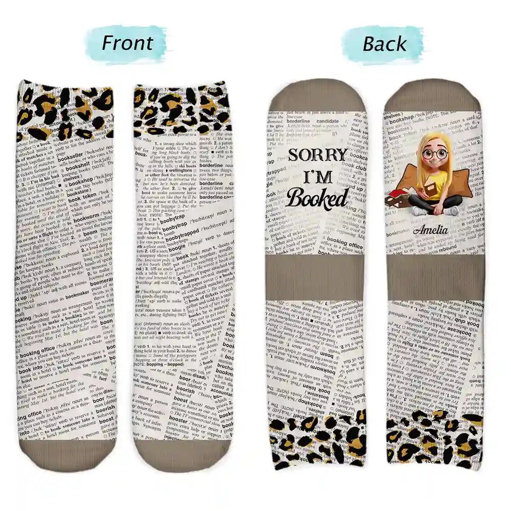 Gift For Yourself,Gift For Women,Reading,Happy,Gift For Men,Christmas - Just One More Chapter - Personalized Socks