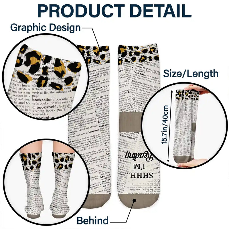 Gift For Yourself,Gift For Women,Reading,Happy,Gift For Men,Christmas - Just One More Chapter - Personalized Socks