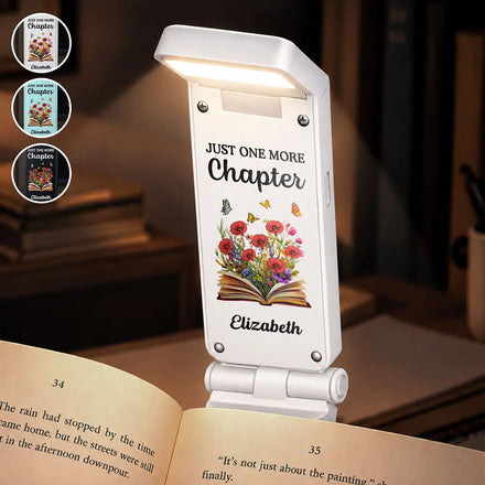 Just One More Chapter Bookish Gifts For Book Lovers - Personalized Book Light Clip