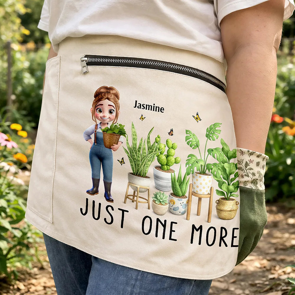 Gift For Women,Gift For Men,Happy,Gardening,Gift For Yourself,Gift For Mother,Gift For Father - Just One More Plants - Personalized Gardening Apron