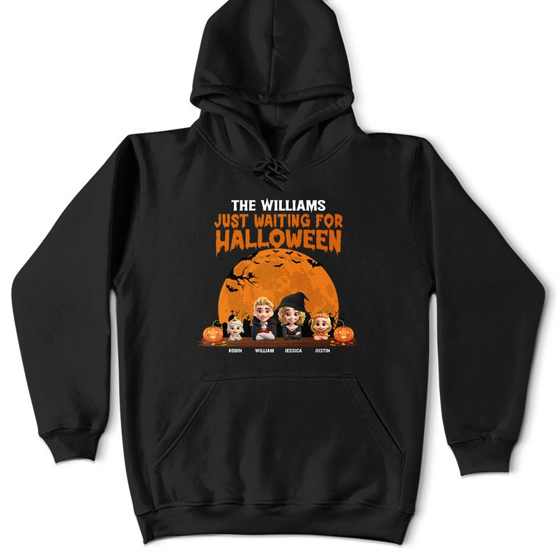 Family, Halloween - Just Waiting For Halloween - Personalized T Shirt