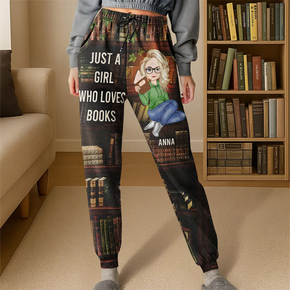 Just A Girl Who Loves Books - Personalized Pajama Pants