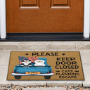 Cats Planning Escape Truck - Personalized Doormat