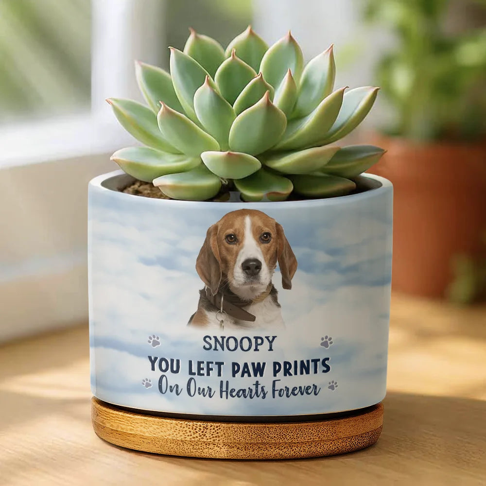 Sentimental, Custom Photo, Pet Lovers, Memorial, Upload Full Photo - Custom Photo I Will Carry You With Me - Personalized Plant Pot