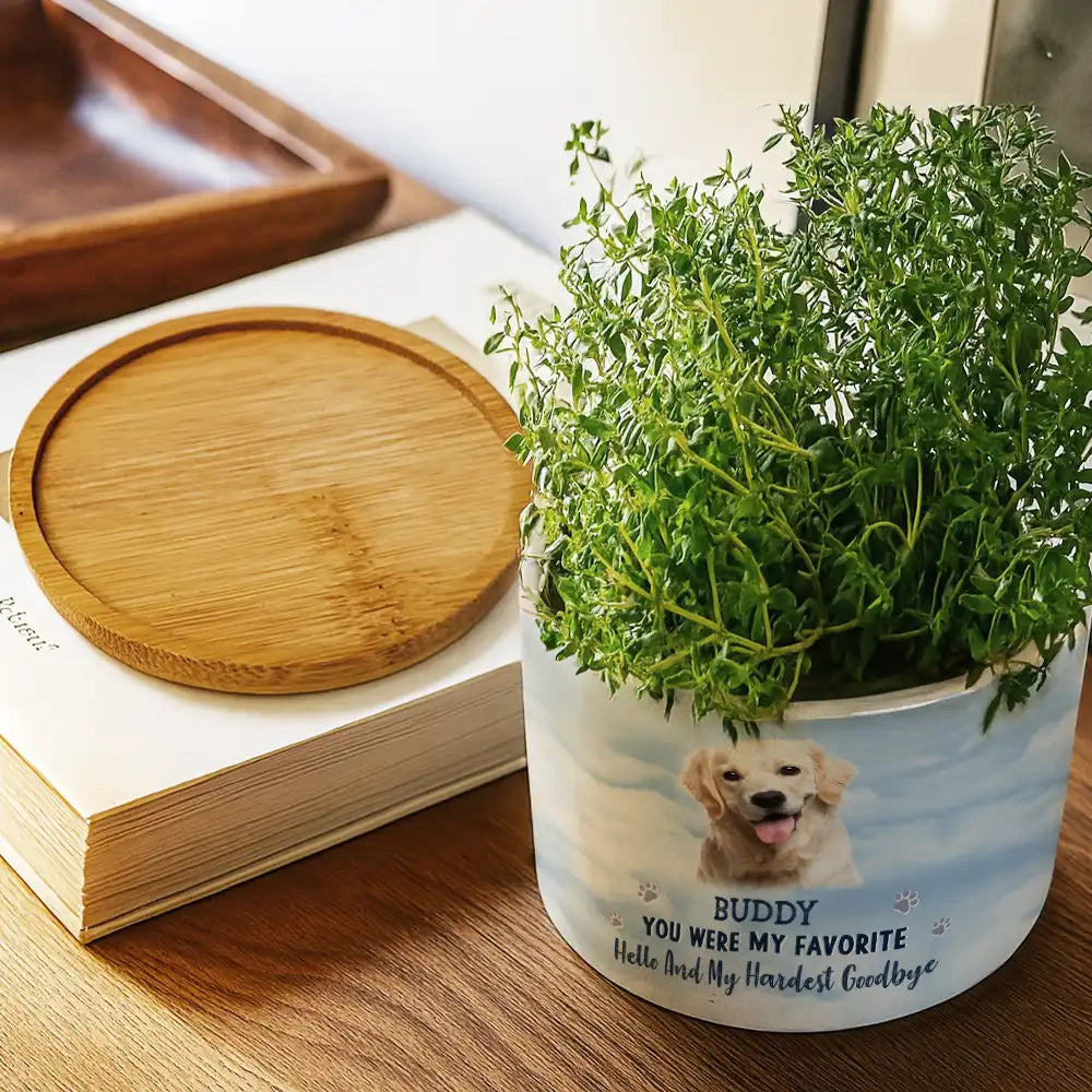 Sentimental, Custom Photo, Pet Lovers, Memorial, Upload Full Photo - Custom Photo I Will Carry You With Me - Personalized Plant Pot
