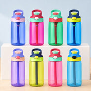 Adorable,Back To School,Gift For Kids,Vector - School Kid With Backpack - Personalized Kids Water Bottle With Straw