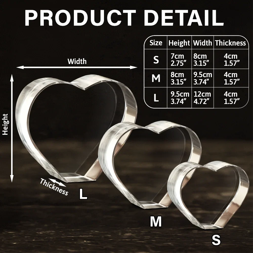 Gift For Couples - Custom Photo Loving Couple Family - Personalized Crystal Heart
