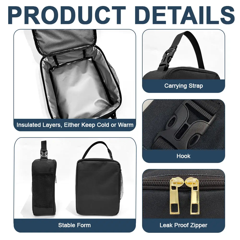 Alphabet Name 3D Effect Kid - Personalized Kids Lunch Bag