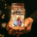 Besties Because Of You I Laugh A Little Harder - Personalized Mason Jar Light