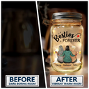 Besties Because Of You I Laugh A Little Harder - Personalized Mason Jar Light
