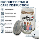 Besties Because Of You I Laugh A Little Harder - Personalized Mason Jar Light