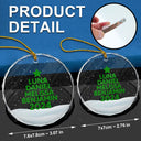 Christmas Tree Family Bestie Coworker Custom Name - Personalized Circle Glass Ornament