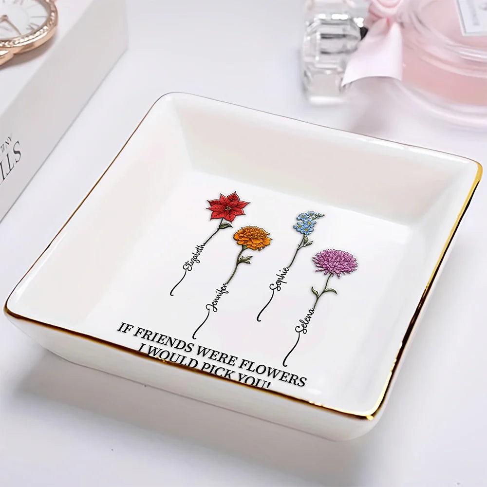 Birth Flower Grow An Old Friend - Personalized Ring Dish