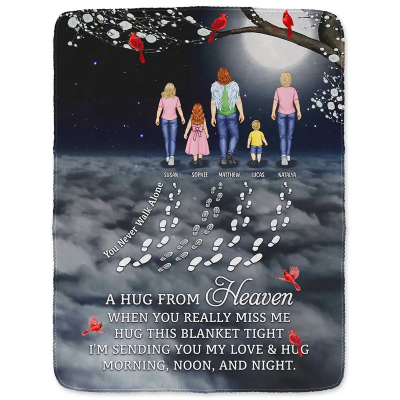 Family - You Never Walk Alone Sending You My Love - Personalized Fleece Blanket, Sherpa Blanket