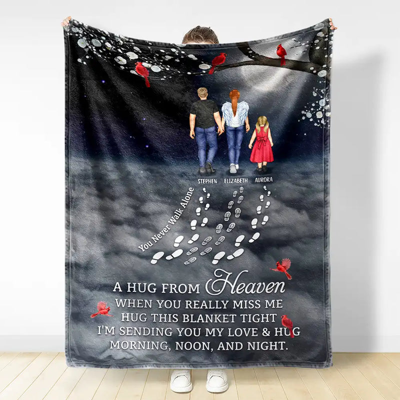 Family - You Never Walk Alone Sending You My Love - Personalized Fleece Blanket, Sherpa Blanket