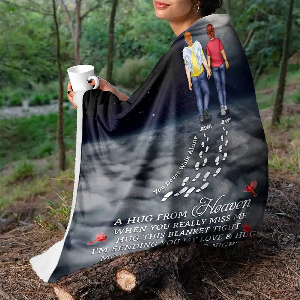 Family - You Never Walk Alone Sending You My Love - Personalized Fleece Blanket, Sherpa Blanket