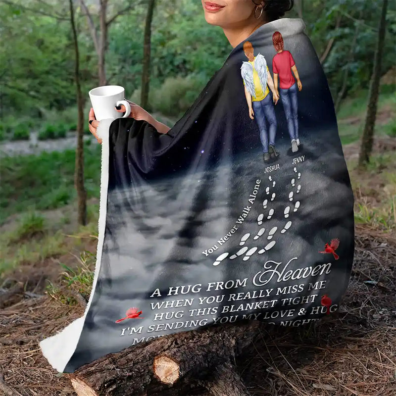 Family - You Never Walk Alone Sending You My Love - Personalized Fleece Blanket, Sherpa Blanket