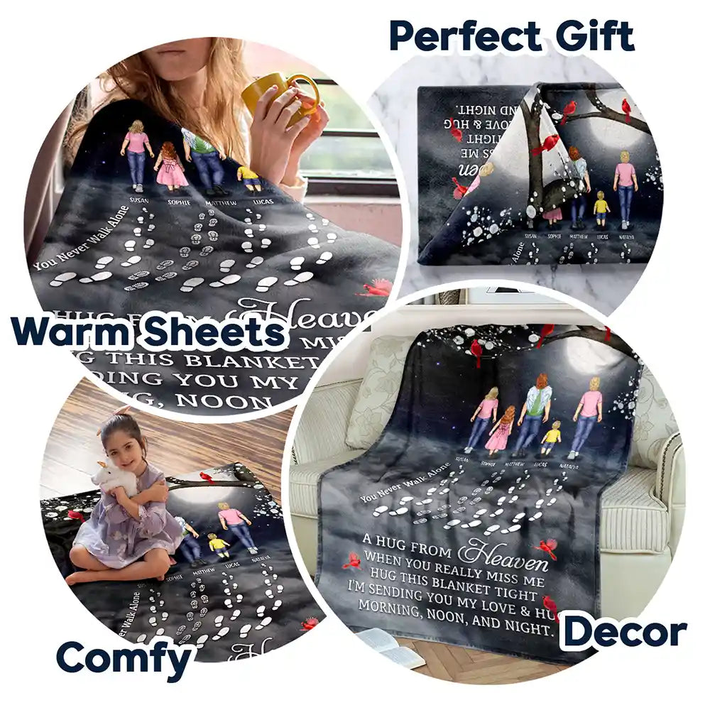 Family - You Never Walk Alone Sending You My Love - Personalized Fleece Blanket, Sherpa Blanket