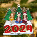 Gift For Bestie, Sisters - 2024 Christmas Sisters Besties Forever - Personalized Wooden Cutout Ornament