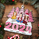 Gift For Bestie, Sisters - 2024 Christmas Sisters Besties Forever - Personalized Wooden Cutout Ornament