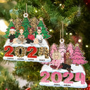 Gift For Bestie, Sisters - 2024 Christmas Sisters Besties Forever - Personalized Wooden Cutout Ornament