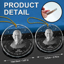 Family, Memorial - Custom Photo Memorial Your Wings Were Ready - Personalized Circle Glass Ornament