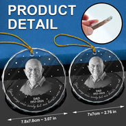 Family, Memorial - Custom Photo Memorial Your Wings Were Ready - Personalized Circle Glass Ornament