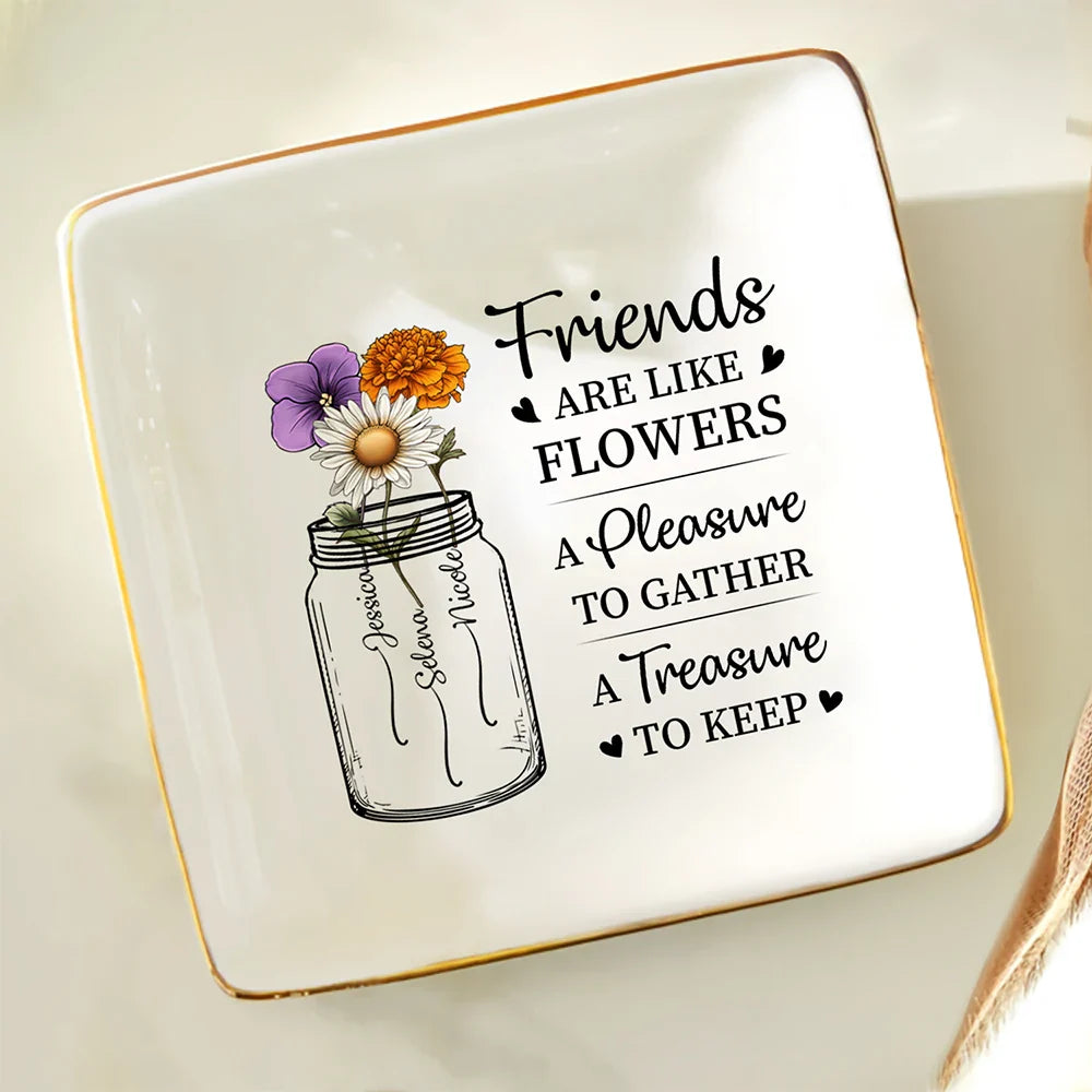Birth Month Flowers A Treasure To Keep - Personalized Ring Dish