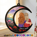 Gift For Bestie, Sisters - Sisters Besties Love You To The Moon - Personalized Window Hanging Suncatcher Ornament