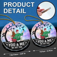 Gift For Couples - Christmas Stained Glass You And Me We Got This - Personalized Glass Ornament