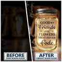 Gift For Bestie,Christmas,Love - Birth Flower Grow An Old Friend - Personalized Mason Jar Light