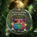 Gift For Bestie - Merry Christmas To A Very Special Best Friend - Personalized Circle Glass Ornament