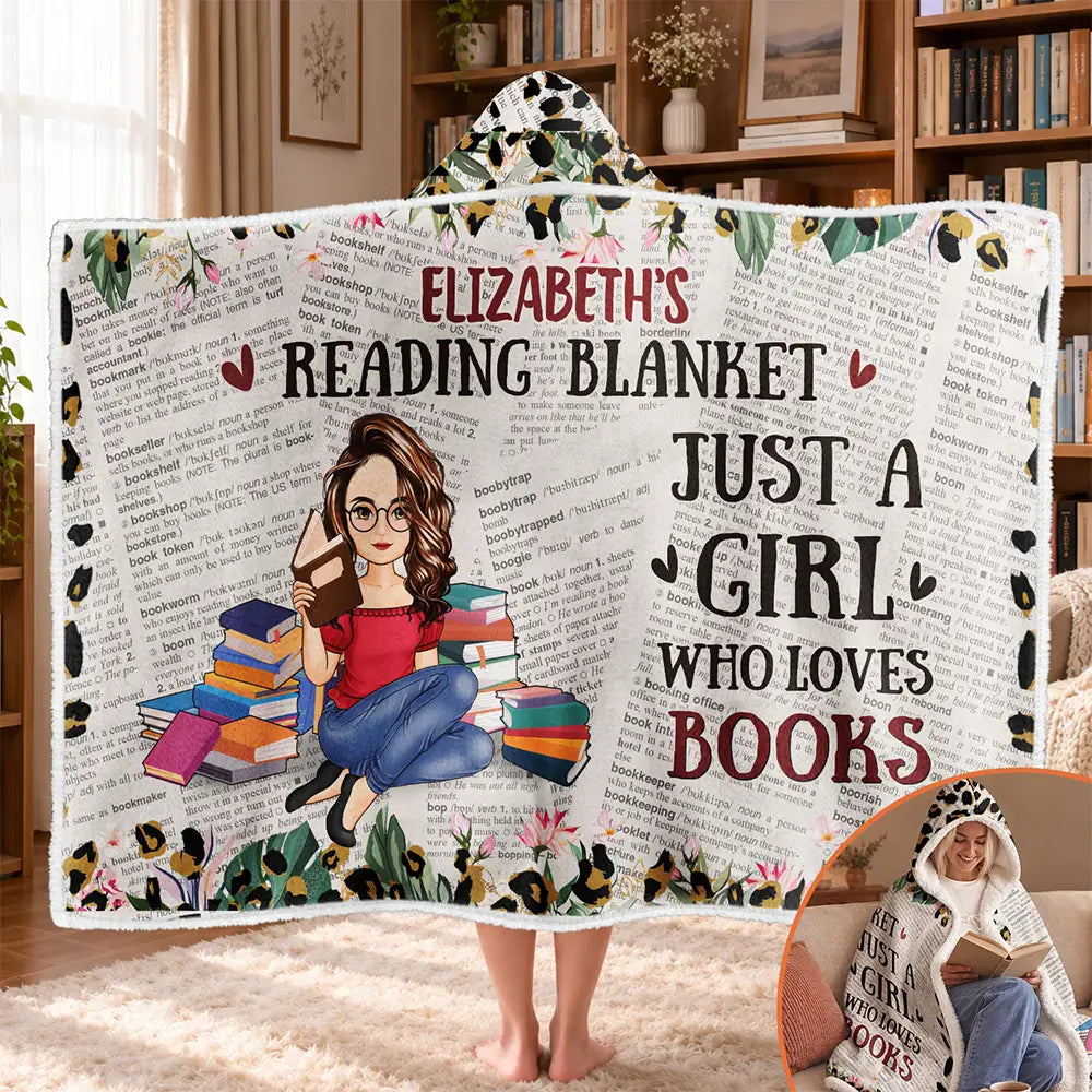 Leopard My Reading Blanket - Personalized Wearable Hooded Blanket