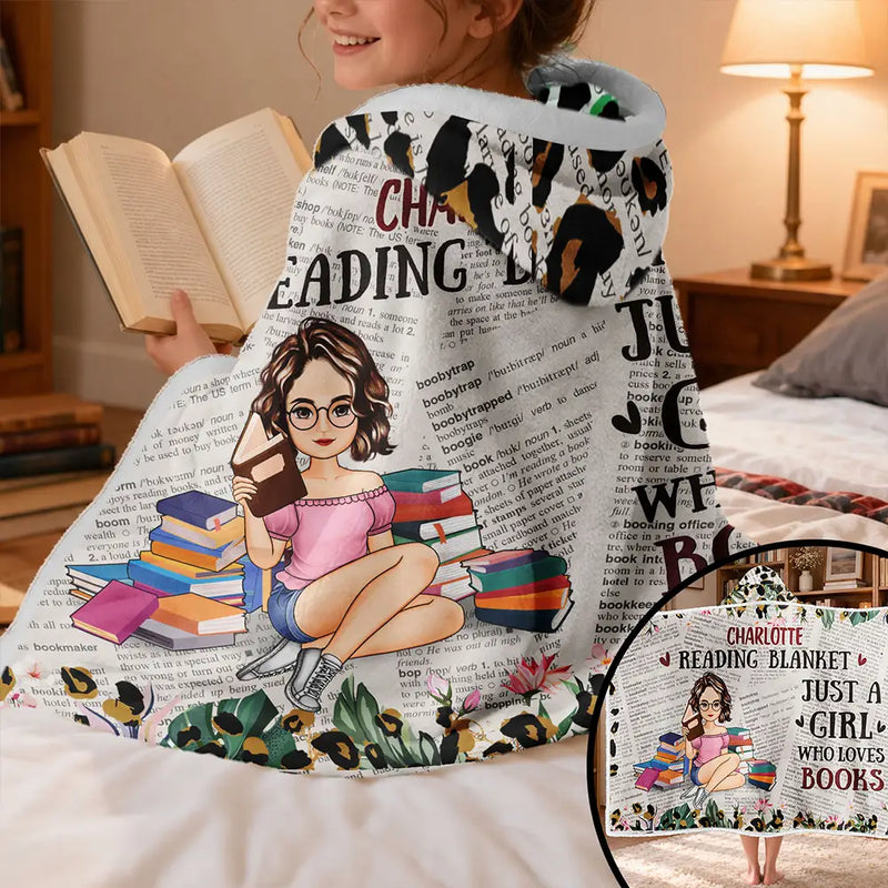 Gift For Yourself - Leopard My Reading Blanket - Personalized Wearable Hooded Blanket