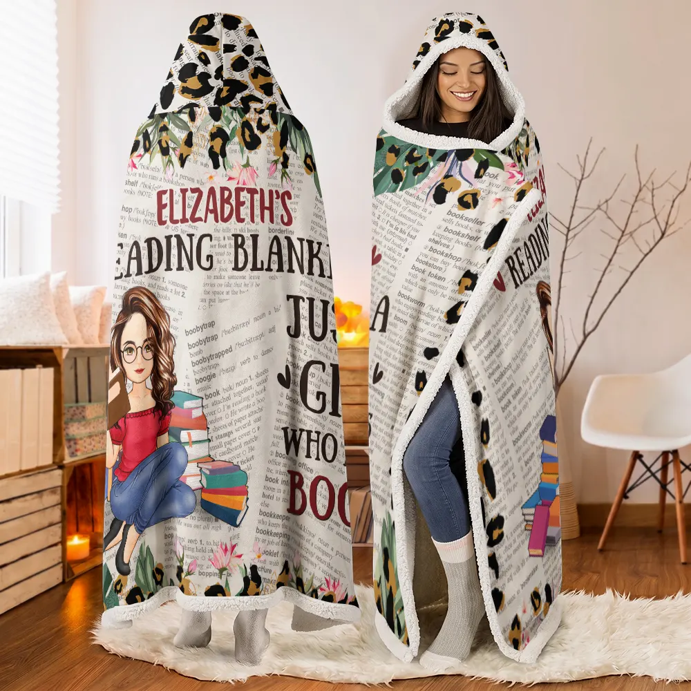 Gift For Yourself - Leopard My Reading Blanket - Personalized Wearable Hooded Blanket