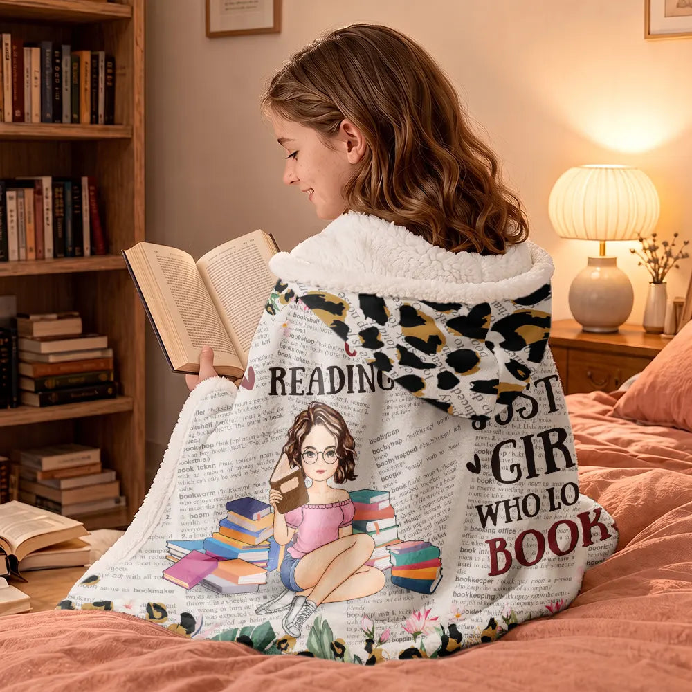 Gift For Yourself - Leopard My Reading Blanket - Personalized Wearable Hooded Blanket