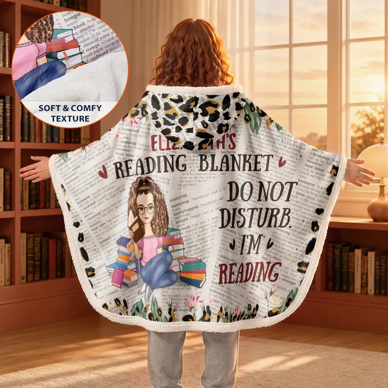 Gift For Yourself - Leopard My Reading Blanket - Personalized Wearable Hooded Blanket