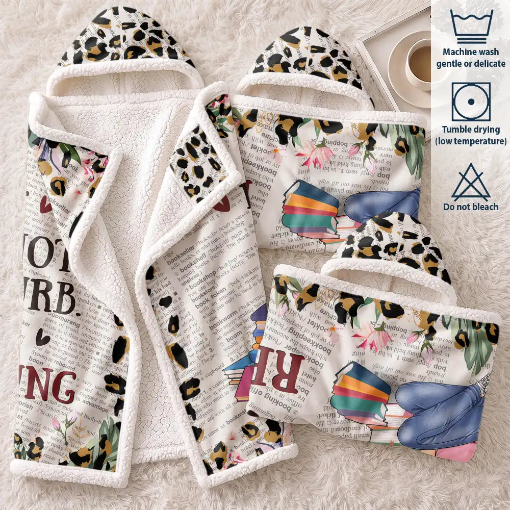 Gift For Yourself - Leopard My Reading Blanket - Personalized Wearable Hooded Blanket