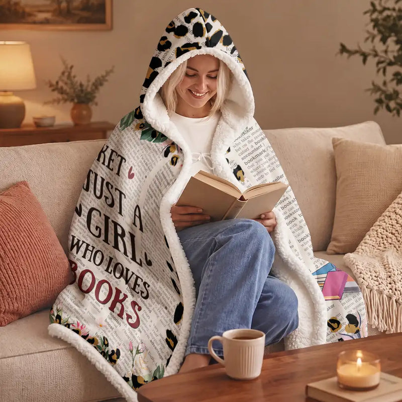 Gift For Yourself - Leopard My Reading Blanket - Personalized Wearable Hooded Blanket