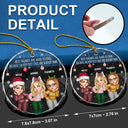 Gift For Bestie - Christmas Cartoon Best Friends Are Hard To Find - Personalized Circle Glass Ornament