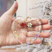 Gift For Bestie - Birth Flowers Very Old Friends - Personalized Heart Shaped Glass Ornament