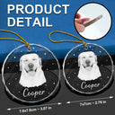 Christmas,Custom Photo,Memorial,Pet Lovers,Sad - Custom Photo Christmas Gift For Family, Pet Lovers, Bestie - Personalized Circle Glass Ornament