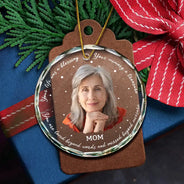 Memorial, Family - Memorial Grayscale Your Life Was A Blessing - Personalized Circle Glass Ornament