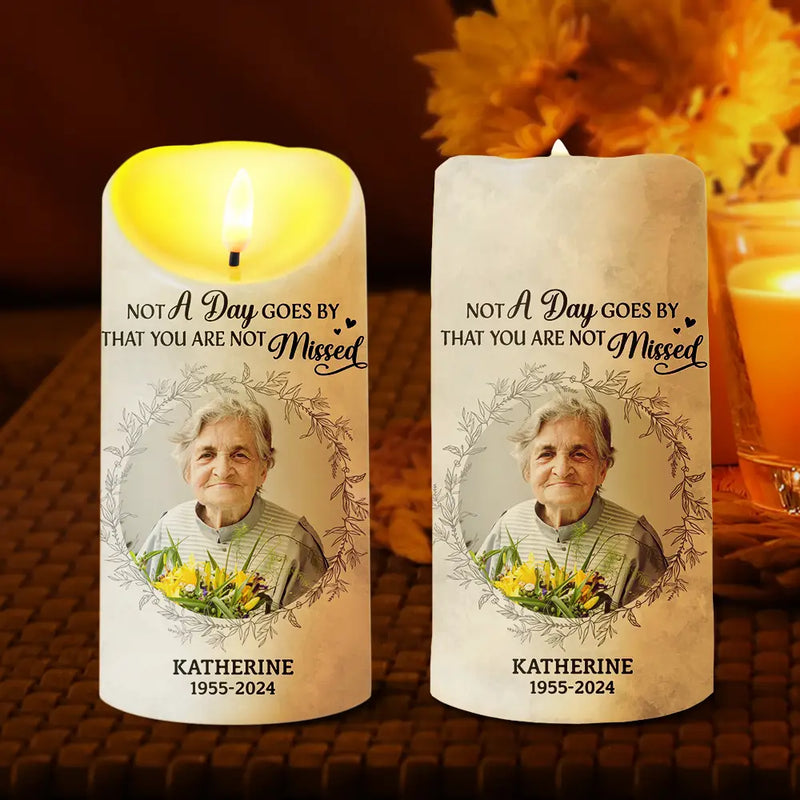 Memorial,Custom Photo,Sad - Custom Photo Your Light Will Always Shine In My Heart - Personalized Flameless LED Candle