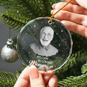 Family - Christmas Memorial Custom Photo Grayscale I'm Always With You - Personalized Circle Glass Ornament