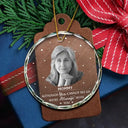 Family - Christmas Memorial Custom Photo Grayscale I'm Always With You - Personalized Circle Glass Ornament